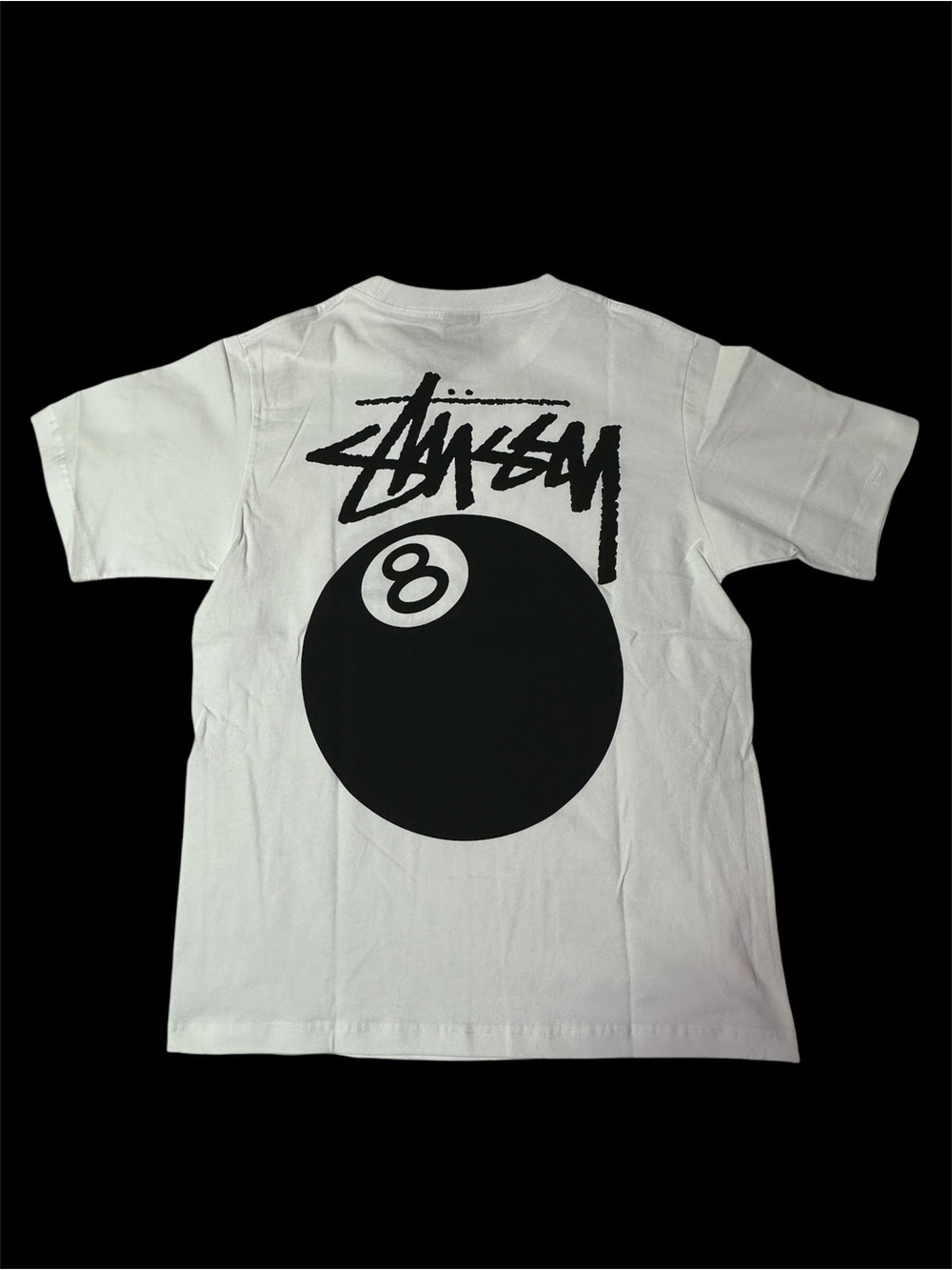Stüssy 8 Ball Graphic Tee White Black Size Small NWT